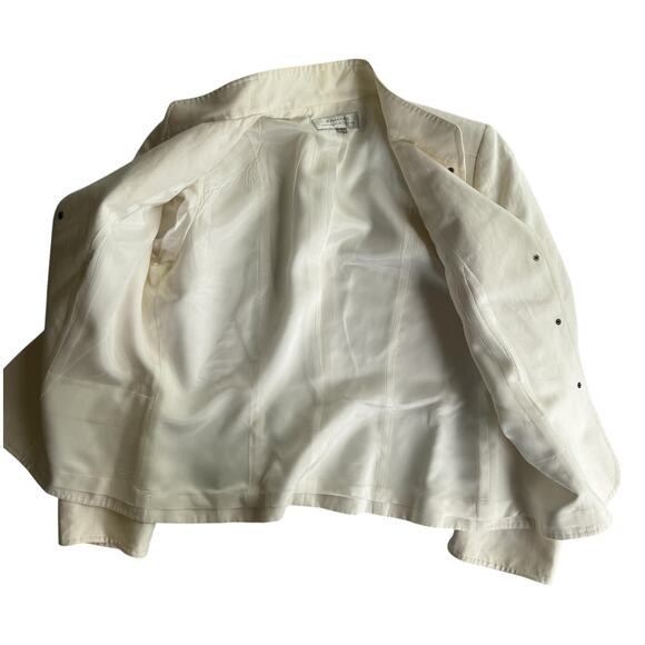 Tahari 12 Cream Jacket & Shell Set Linen Blend - Picture 6 of 9